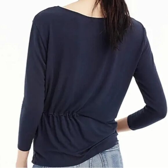 J. CREW Tie-Waist Tee Shirt Top Navy M Medium - Picture 3 of 7